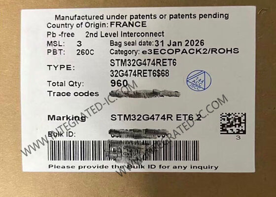 Microcontrolador STM32G474RET6 MCU ARM Cortex-M4F de 32 bits a 170 MHz