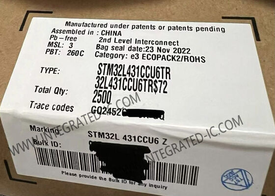 STM32L431CCU6 Microcontrolador MCU de 32 bits de un solo núcleo 80MHz 256KB Flash Microcontrolador IC