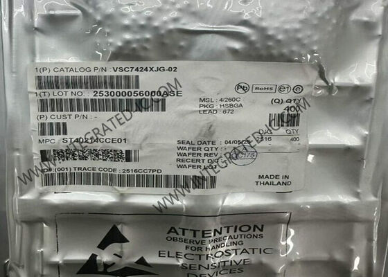VSC7424XJG-02 Conmutador gestionado de capa 2 con 10 puertos Gigabit Ethernet y encapsulado BGA-672