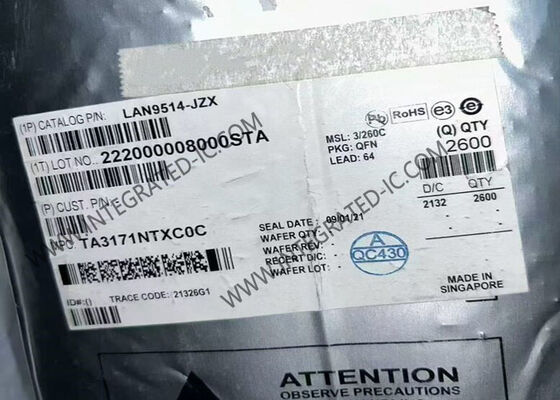 Controlador de puente Ethernet IC Ethernet de alto rendimiento LAN9514-JZX
