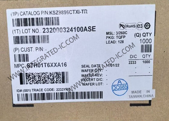 IC Ethernet KSZ9896CTXI con 6 puertos Gigabit Ethernet Switches Chip Ethernet TQFP-128